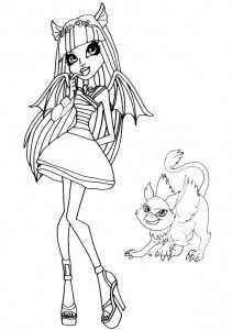 ausmalbilder Rochelle-Goyle-und-Maskottchen von monster high