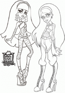 Monster high: cleo de nile und ghoulia yelps ausmalbilder