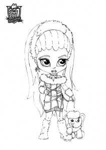 Ausmalbilder Monster High baby Abbey Bominable